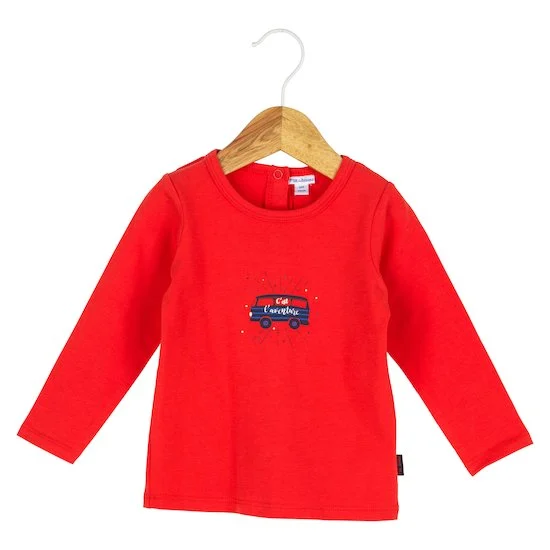 T-shirt manches longues Marin d'hiver   Rouge Poppy        de               P'tit bisou