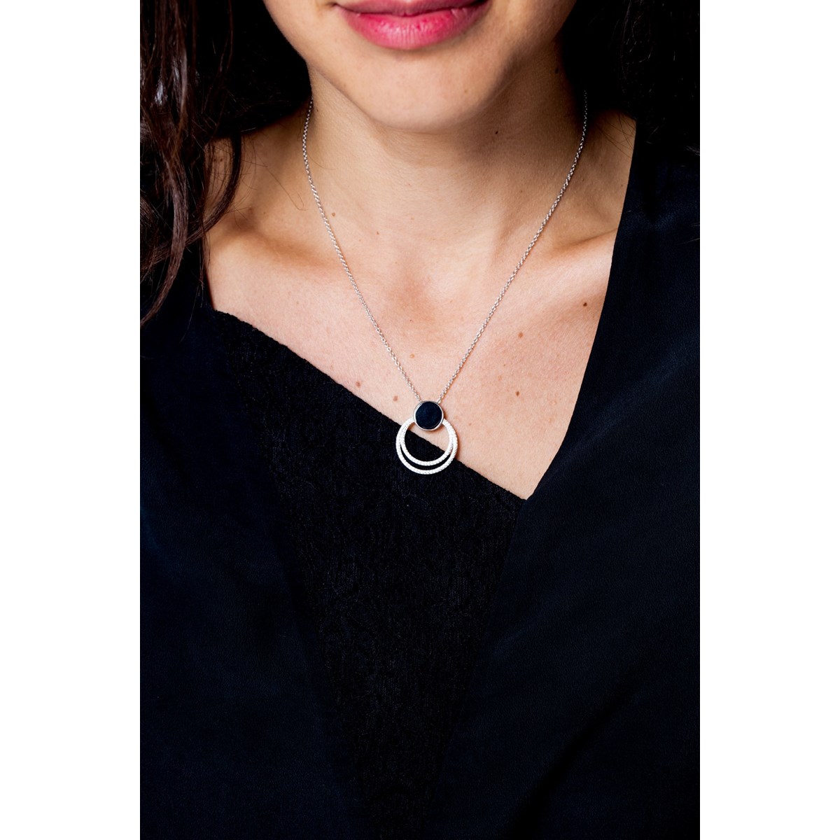 Collier en Argent avec oxyde de zirconium blanc