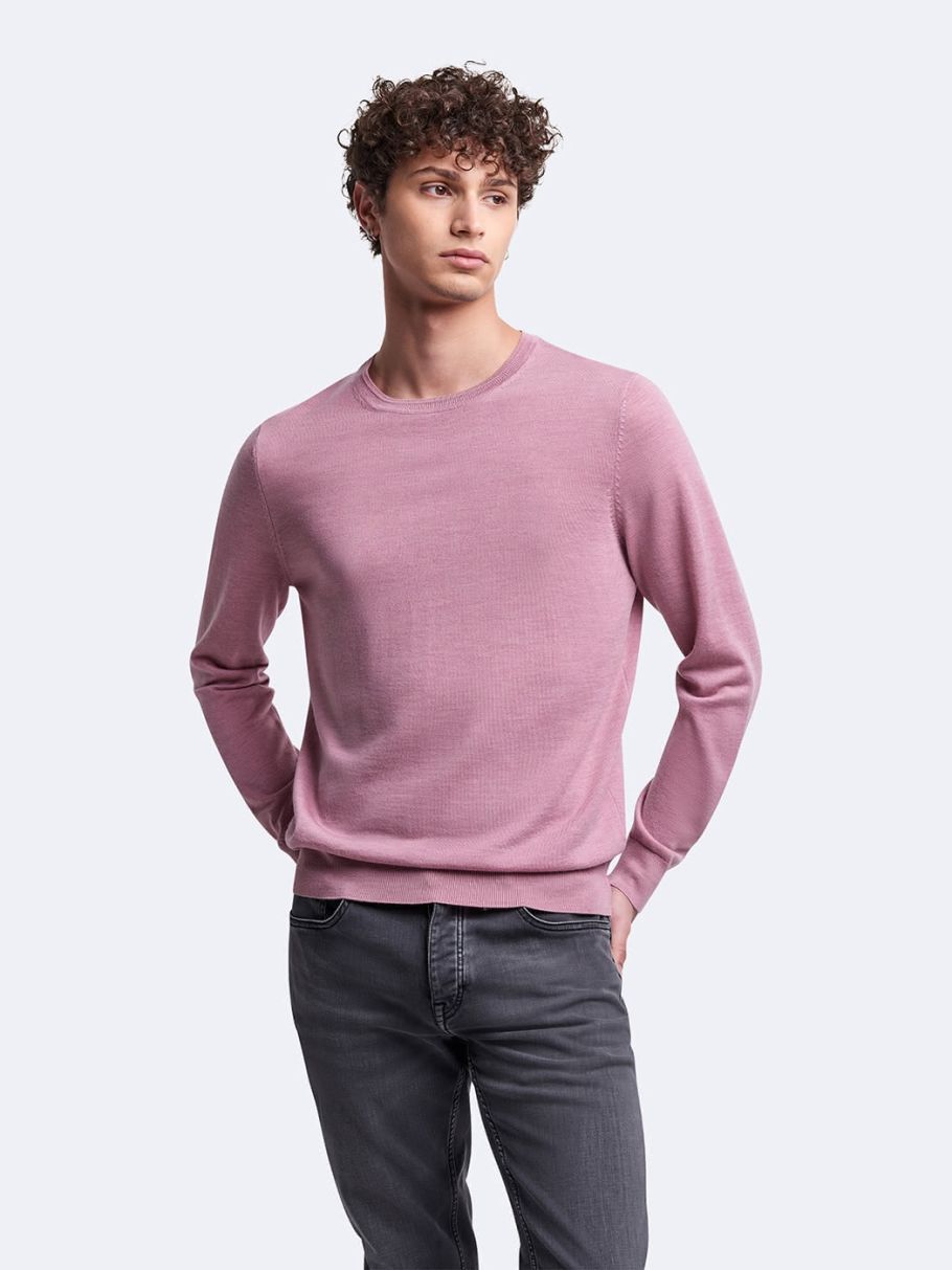 Pull col rond en laine mérinos