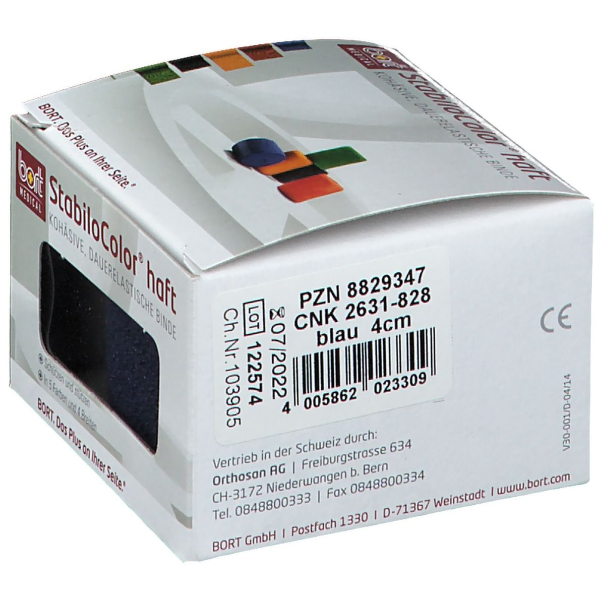 BORT StabiloColor® haft Binde 4 cm blau