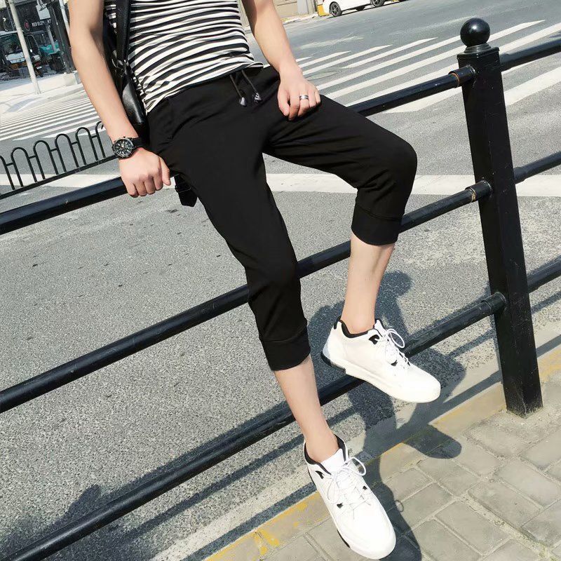 Acrius - Slim-cut cropped broek