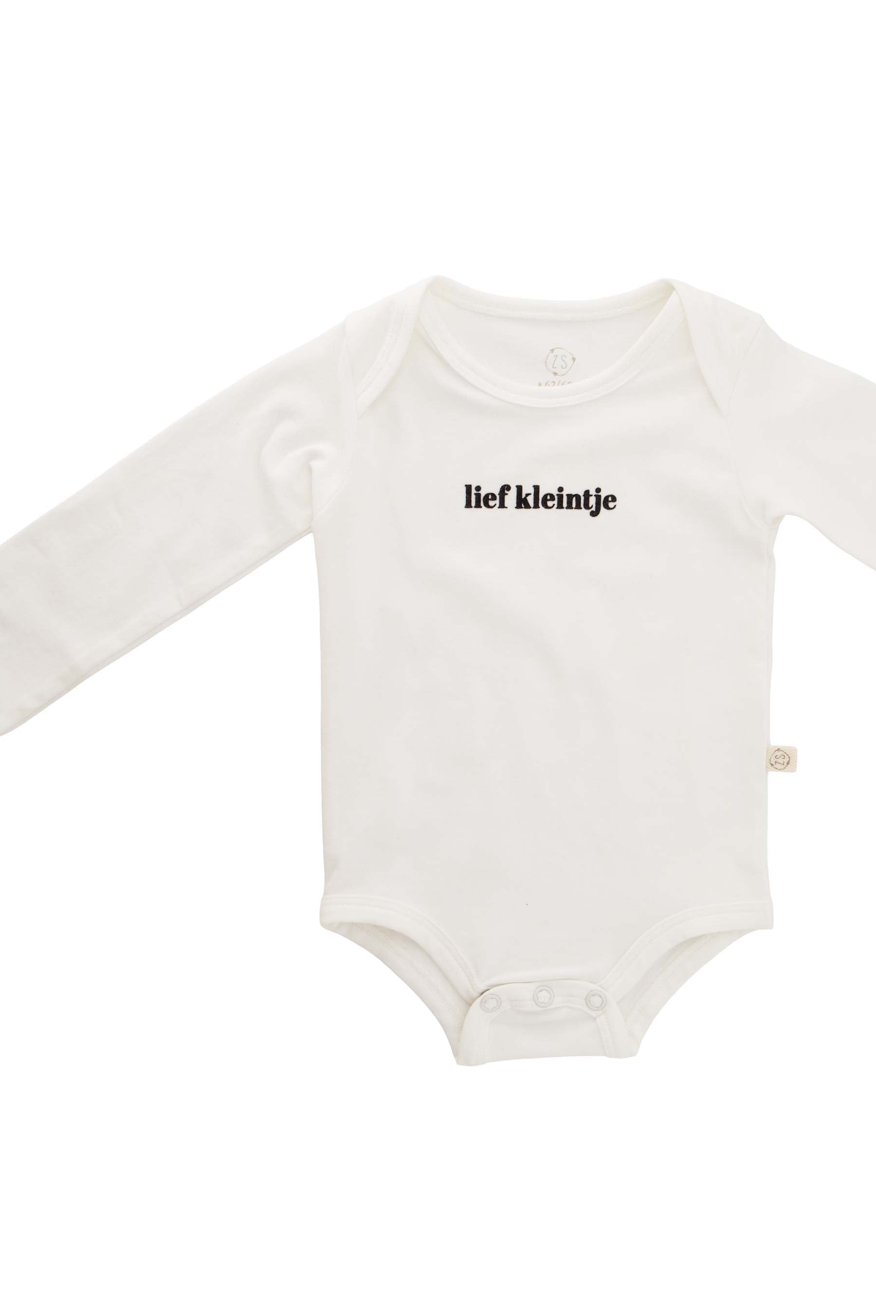 rompertje lief kleintje in doosje maat 62/68 wit/zwart