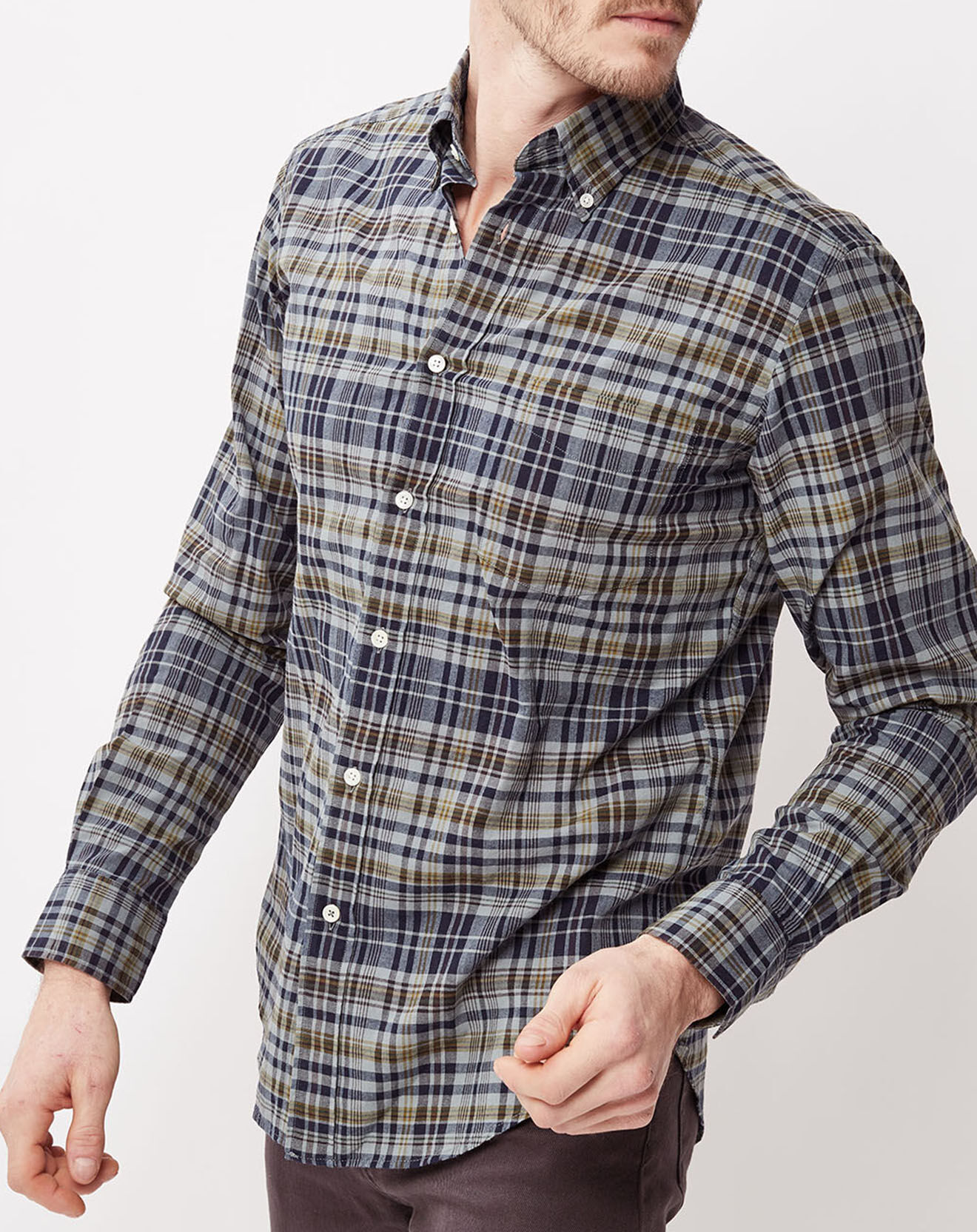 Hartford Chemise Regular Pal à Carreaux indigo