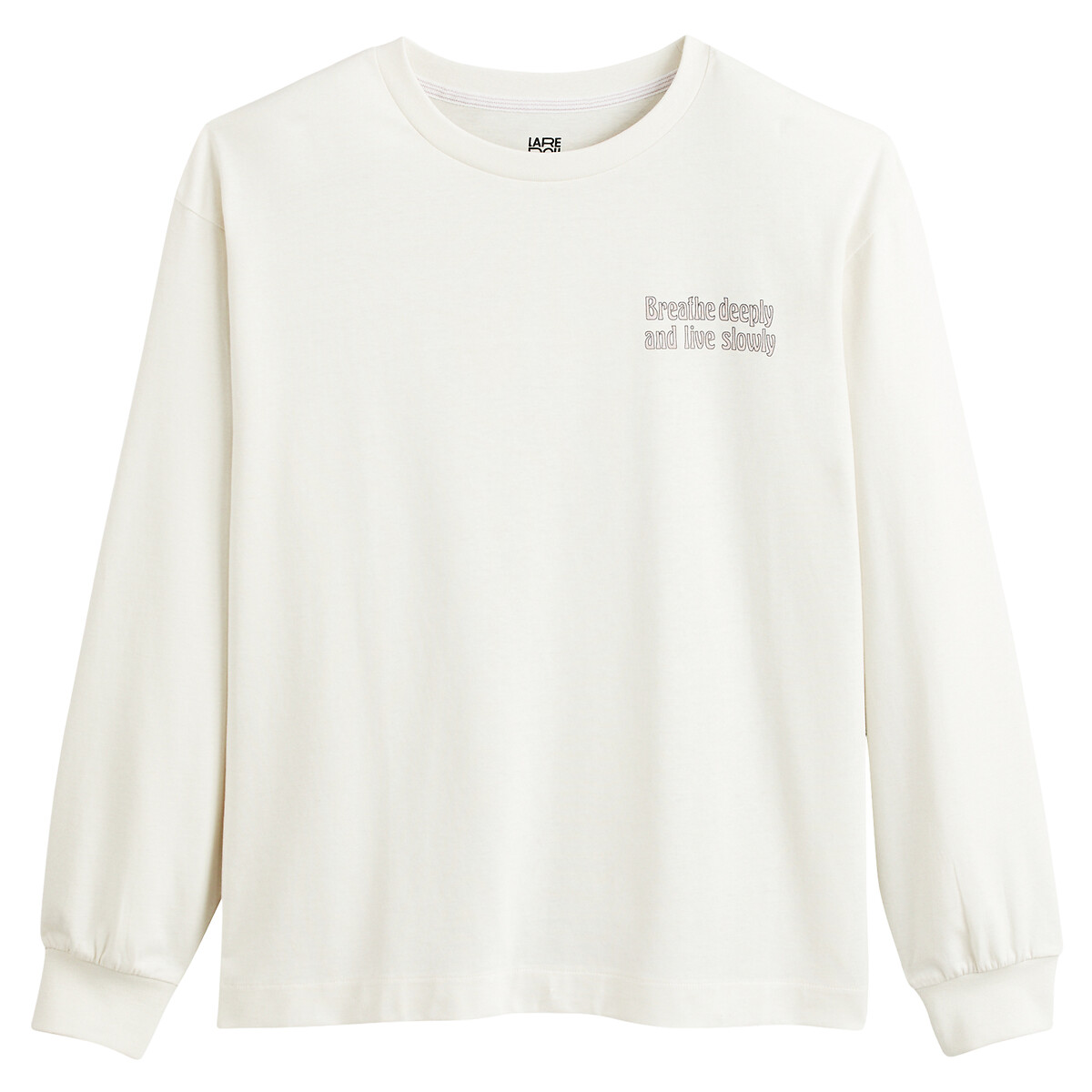 COLEÇÕES LA REDOUTE<br>Camiseta de manga comprida com texto