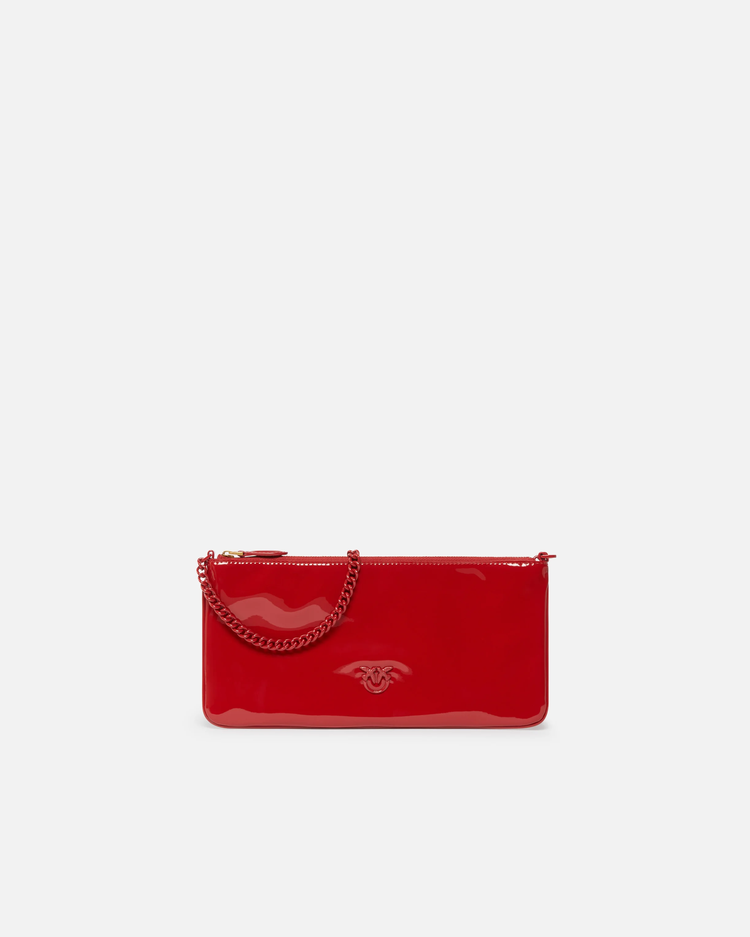 Sac à main brillant à bandoulière chaîne | Rouge