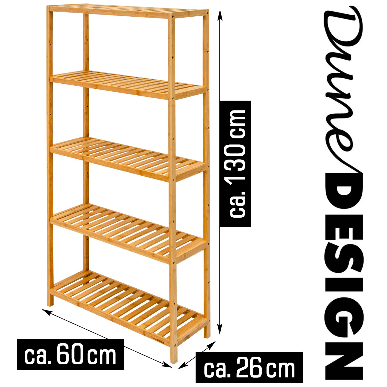 Bambus Regal 130x60 Standregal Bücherregal Küchenregal Badregal Bambusregal Holz