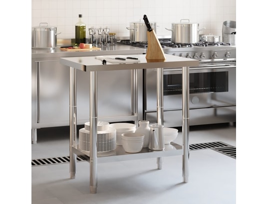 VIDAXL - Mobilier de cuisine Table de travail de cuisine 82,5x55x85 cm acier inoxydable