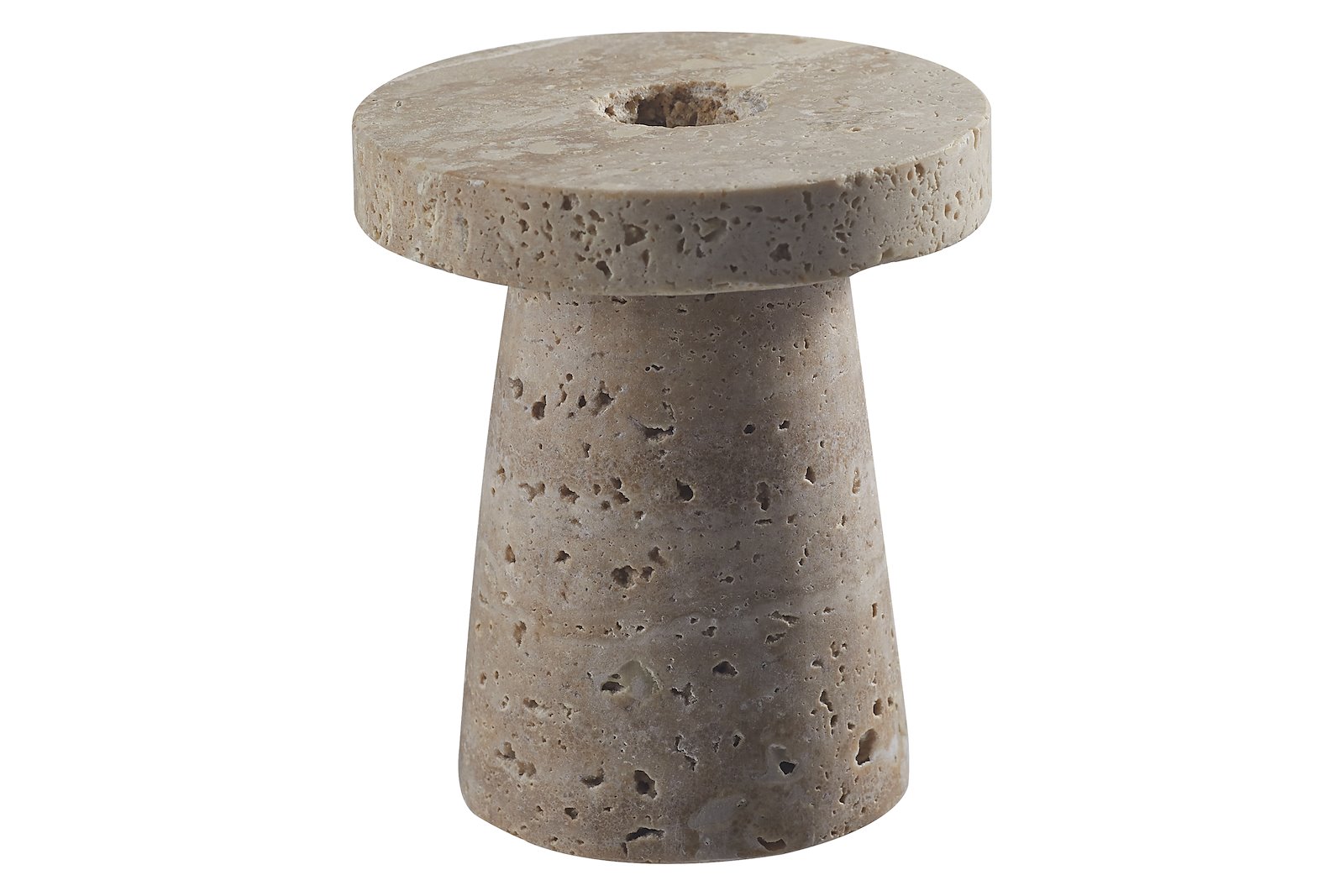 Colm lysestake Beige marmor Ø9 H10 cm