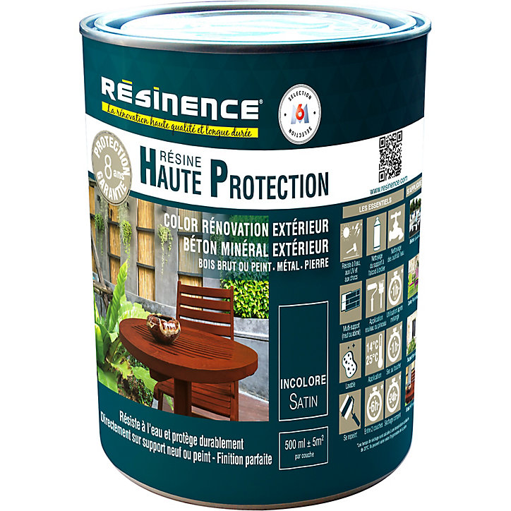 Résine extérieur haute protection Résine extérieur nce satin 0,5L