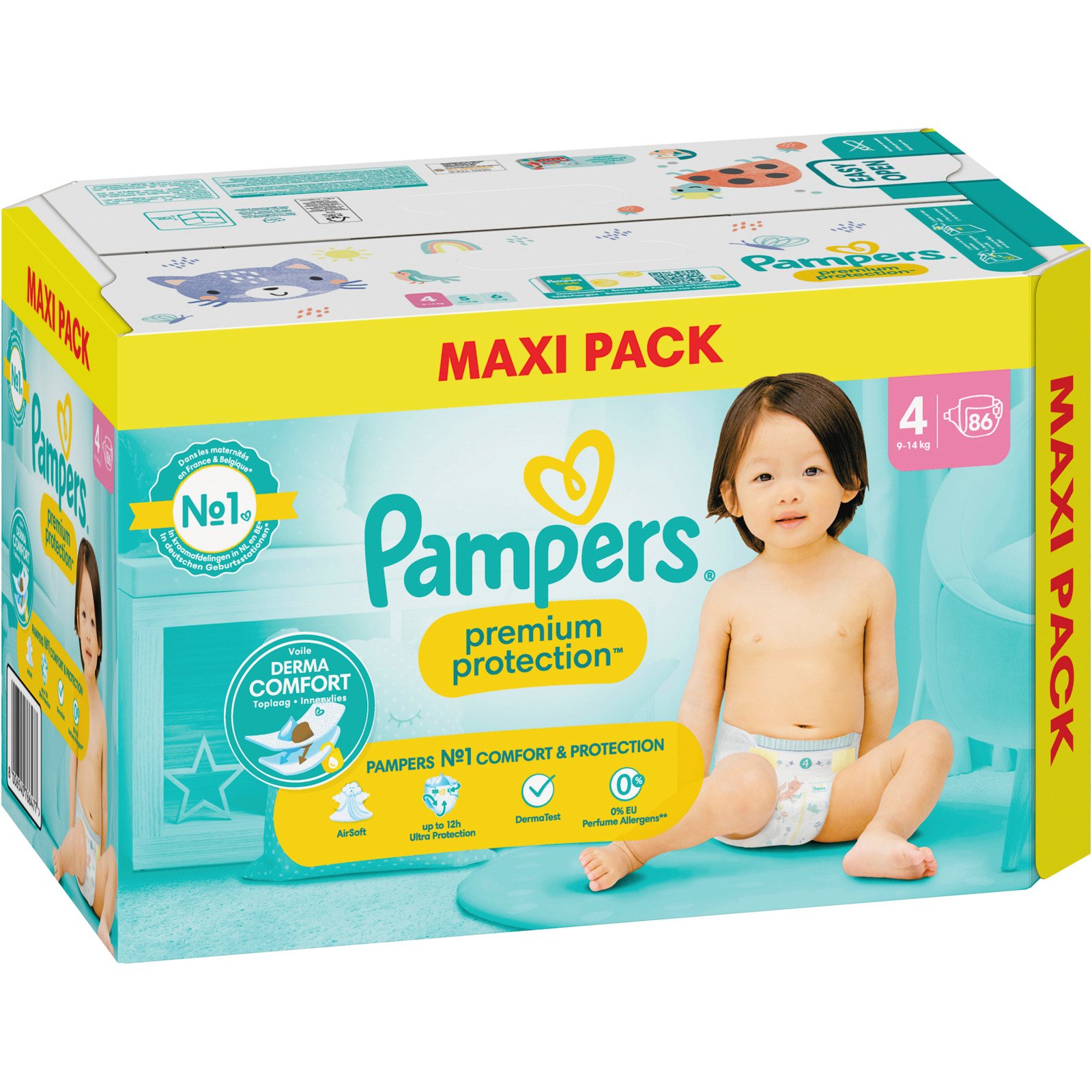 Pampers Premium Grösse 4, 9 - 14 kg, 86 Windeln