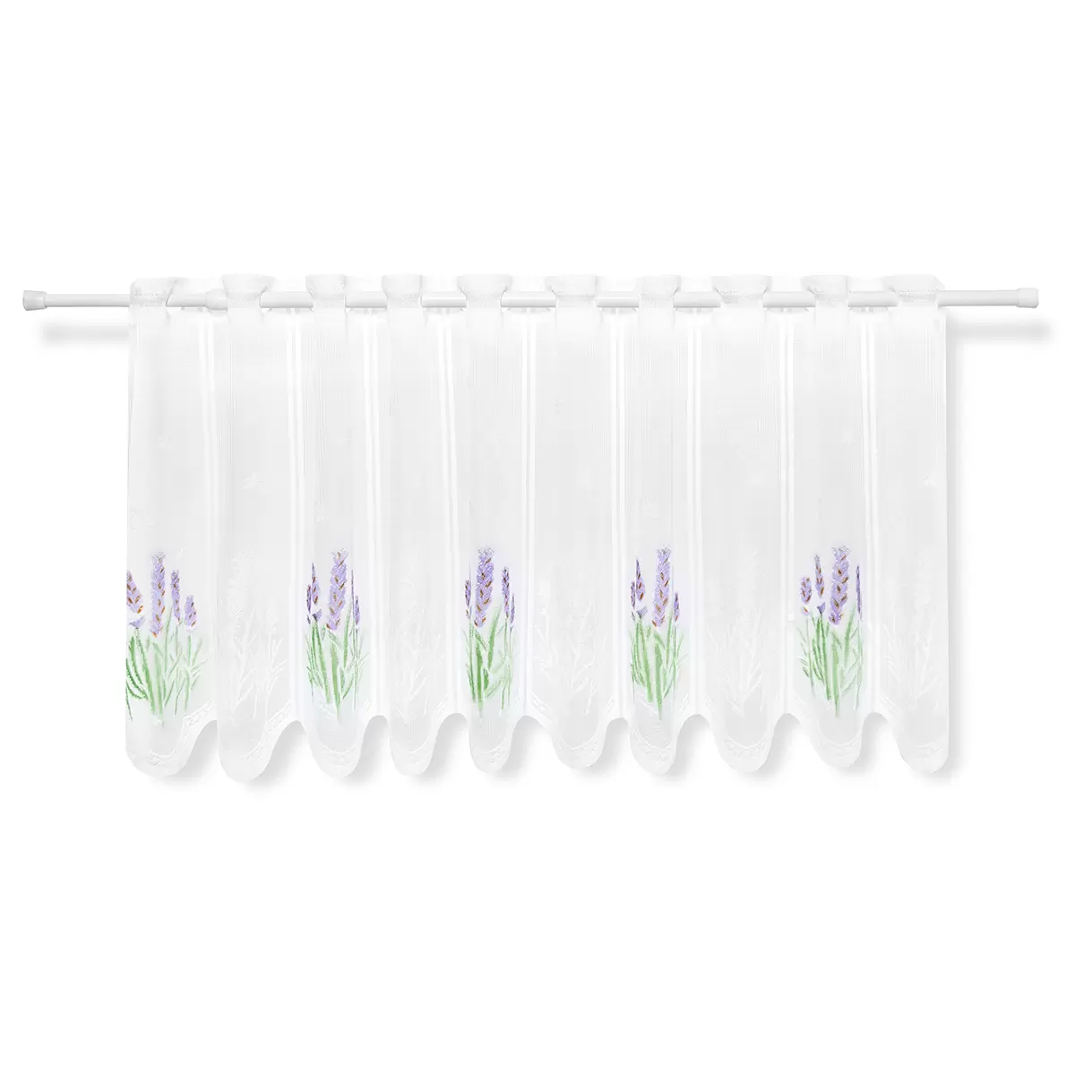 Kurzgardine Lavendel Gitte bunt,weiss