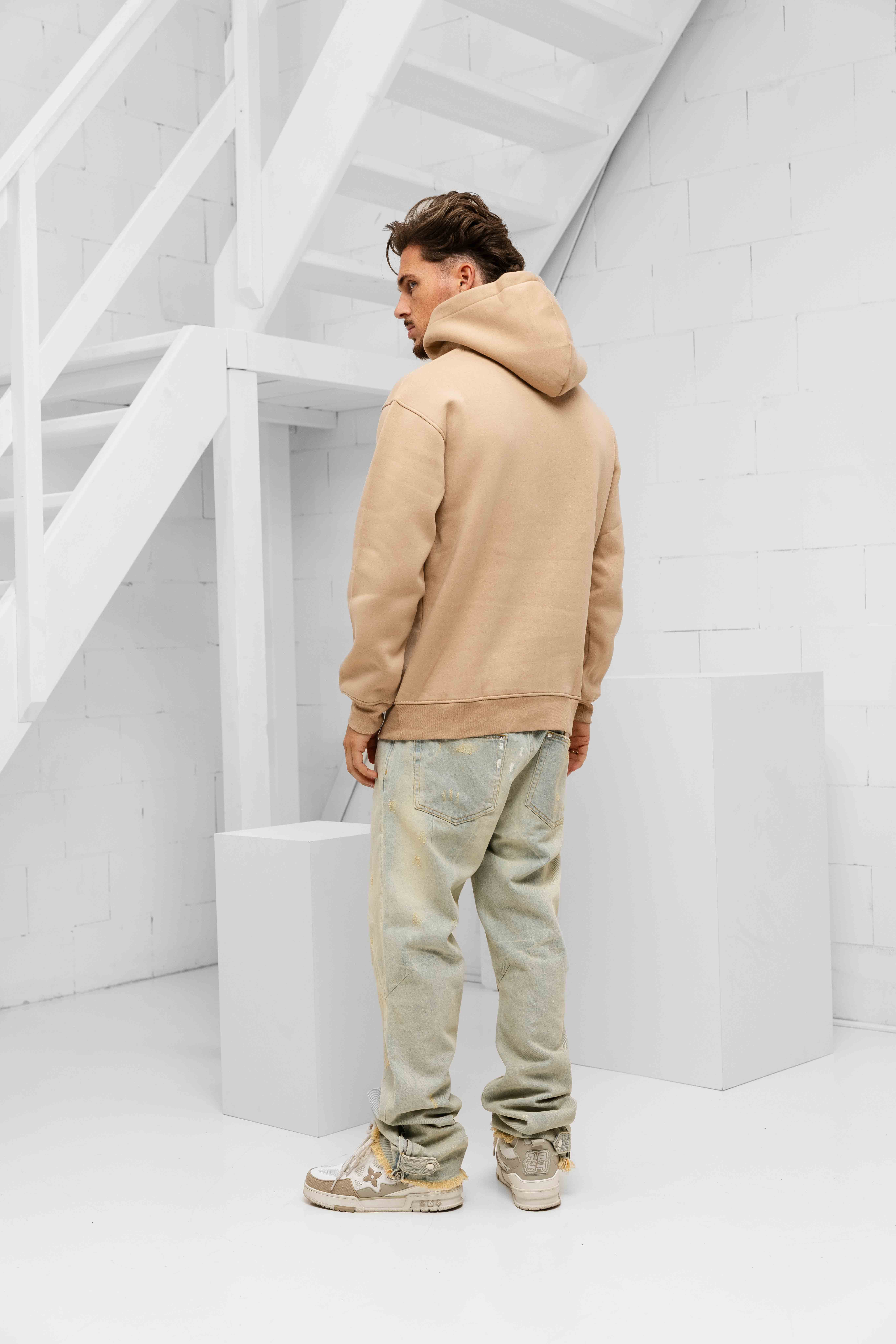 24 Uomo Basic Hoodie Bruin Heren