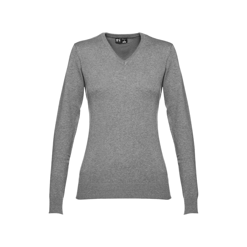 TH Clothes 30150 - Pull à col V pour femmes en coton et polyamide