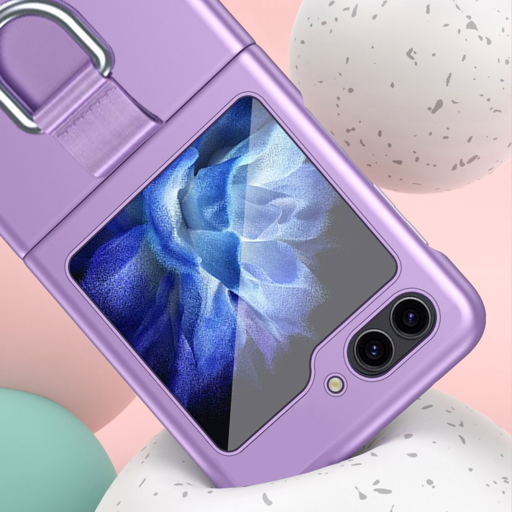 Samsung Galaxy Z Flip7 FE / Z Flip6 5G Soft Touch Hardcase Schutzhülle mit Ring - Roségold