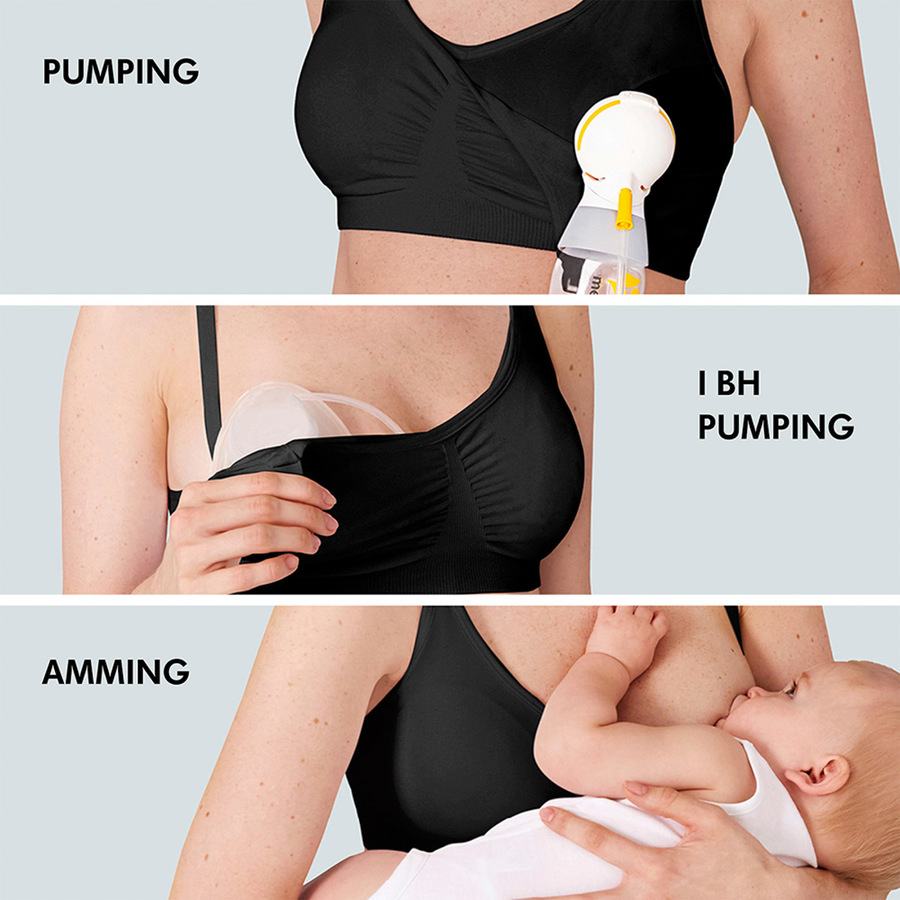 Medela 3-In-1 Nursing And Pumping Bra Black S