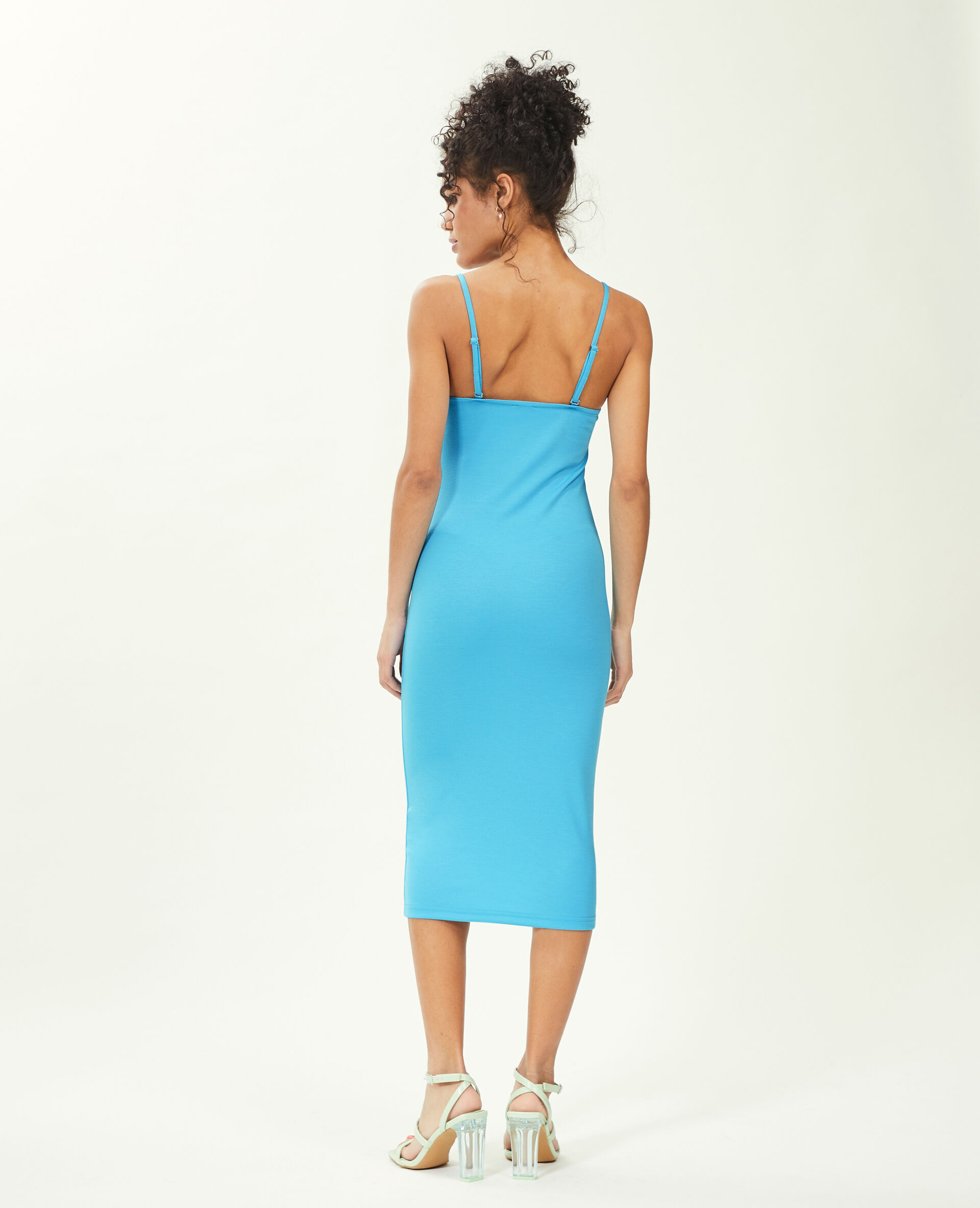 Robe moulante midi - Bleu turquoise