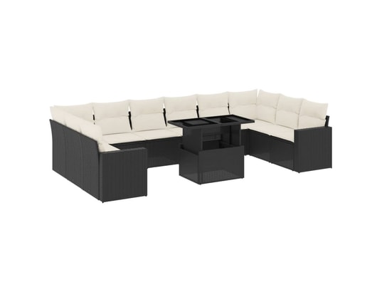 LES TENDANCES - Salon extérieur Salon de jardin-noir-10 places-62x62x69-493948