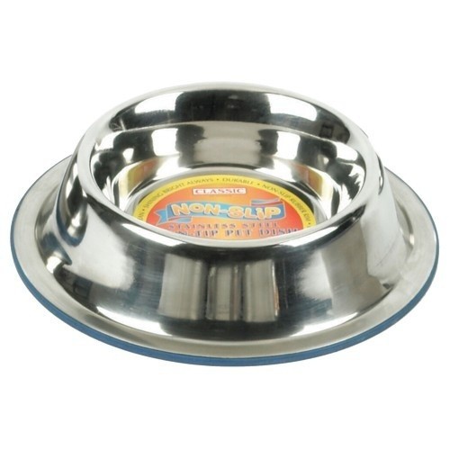 Alimentador clássico de aço para cães