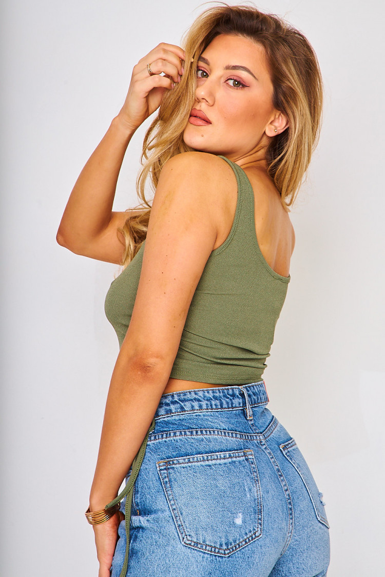 Crop top à fronces sur les côtés