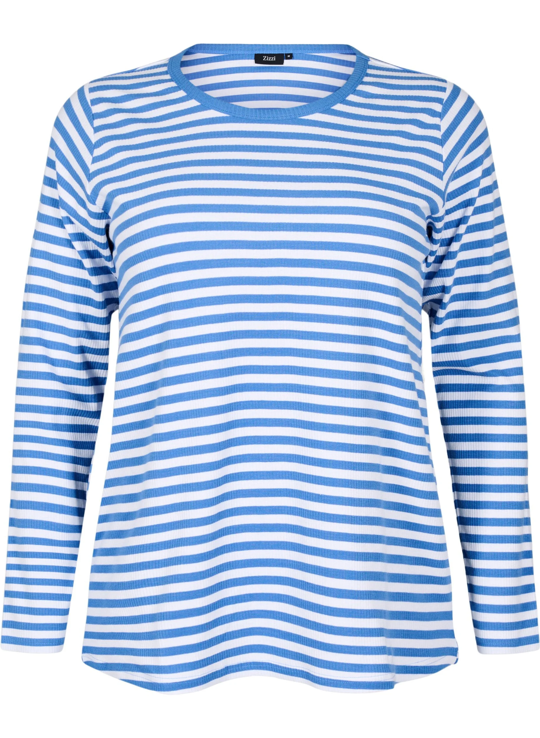 Stribet bluse med lange ærmer
