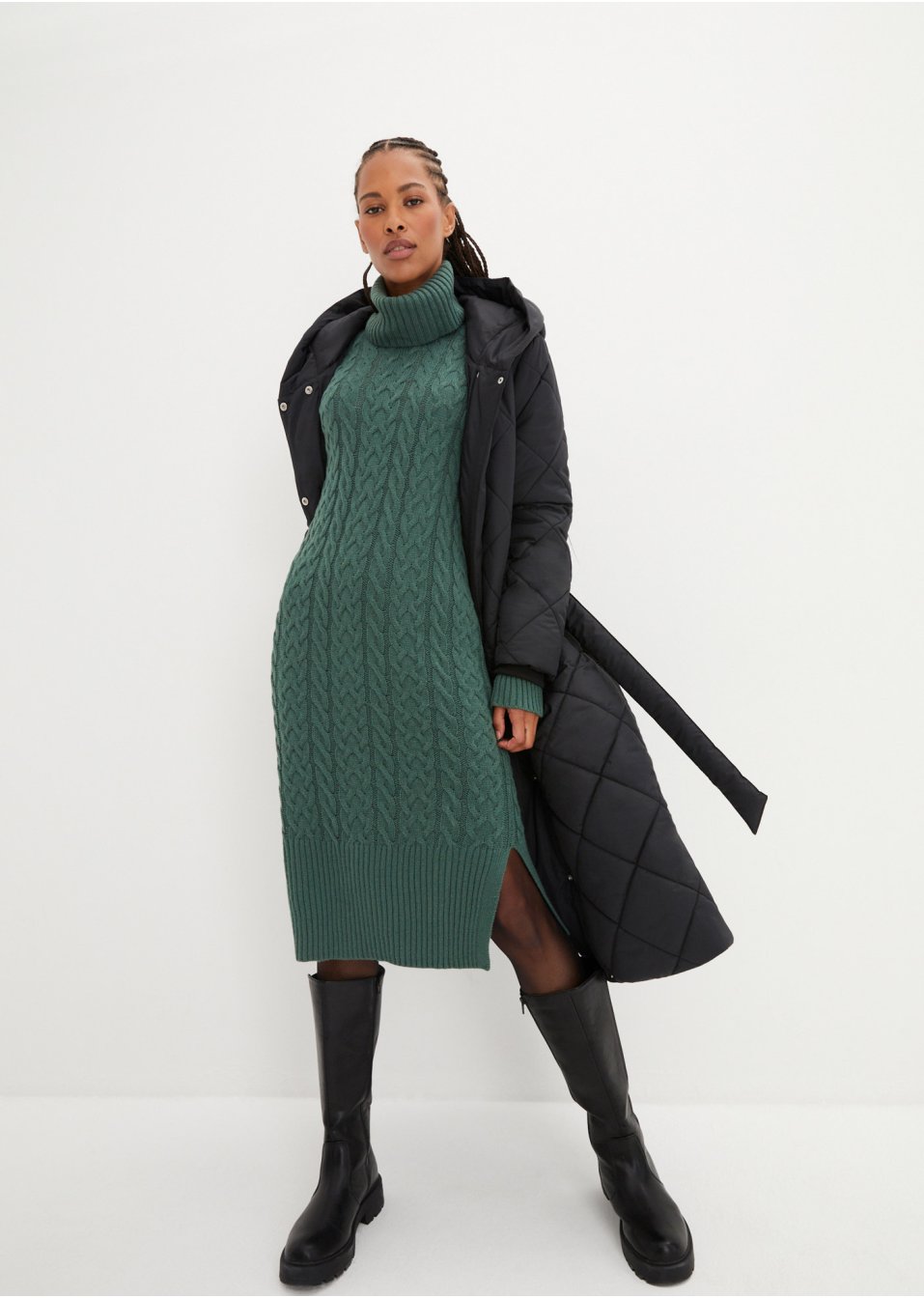 Robe en maille midi structurée