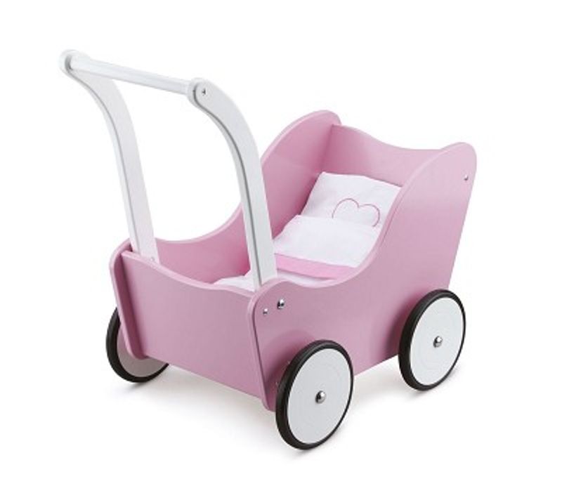 New Classic Toys Dukkevogn m/Sengetøy, Rosa