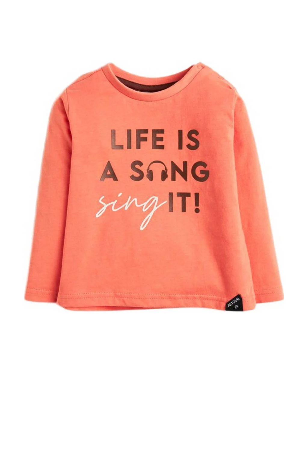 Retour Jeans longsleeve Wart met tekst fris oranje