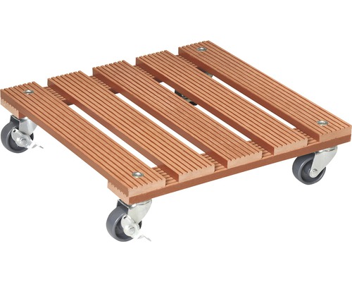 Plantenwagen WPC 29x29 cm max. draagvermogen 80 kg bruin