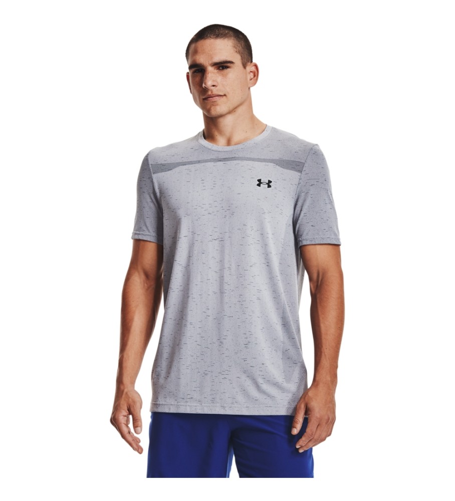 Camiseta de manga curta sem costura Under Armour cinza UA