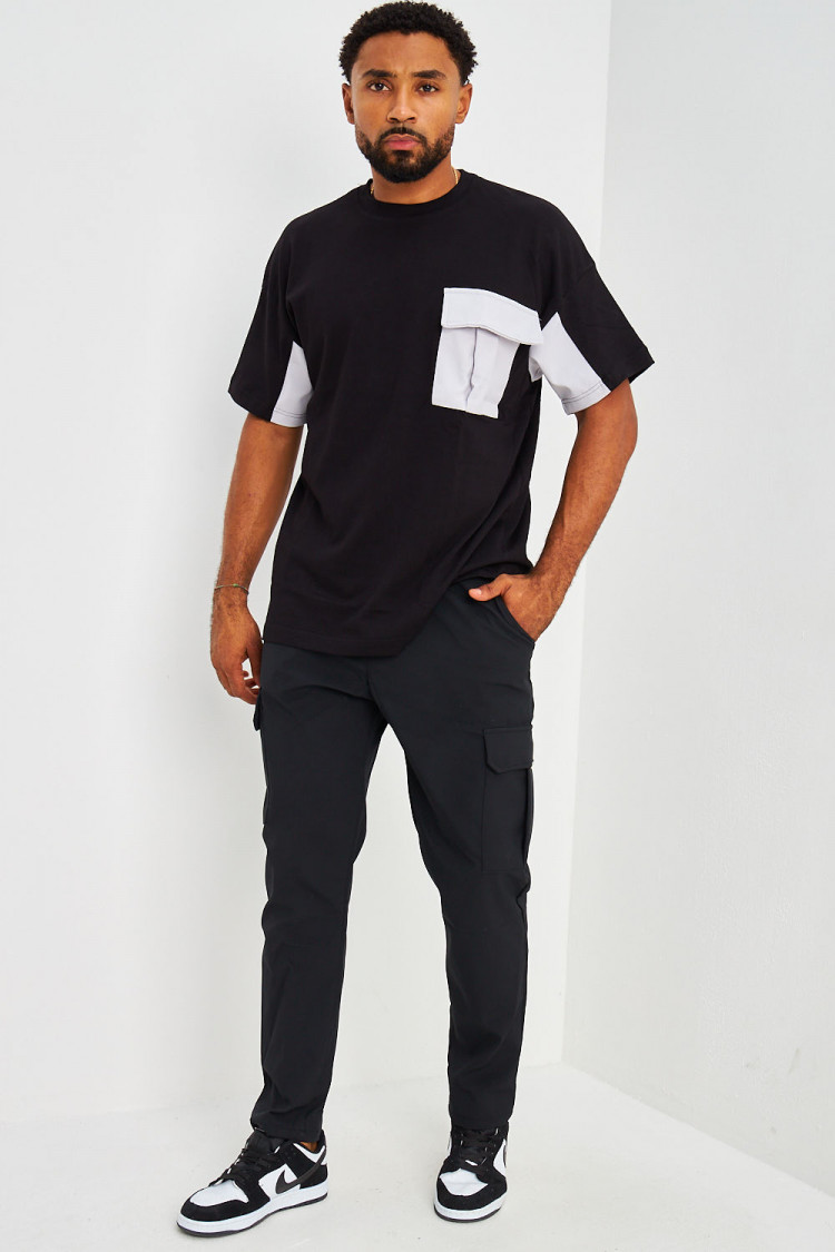 Ensemble t-shirt + pantalon cargo noir