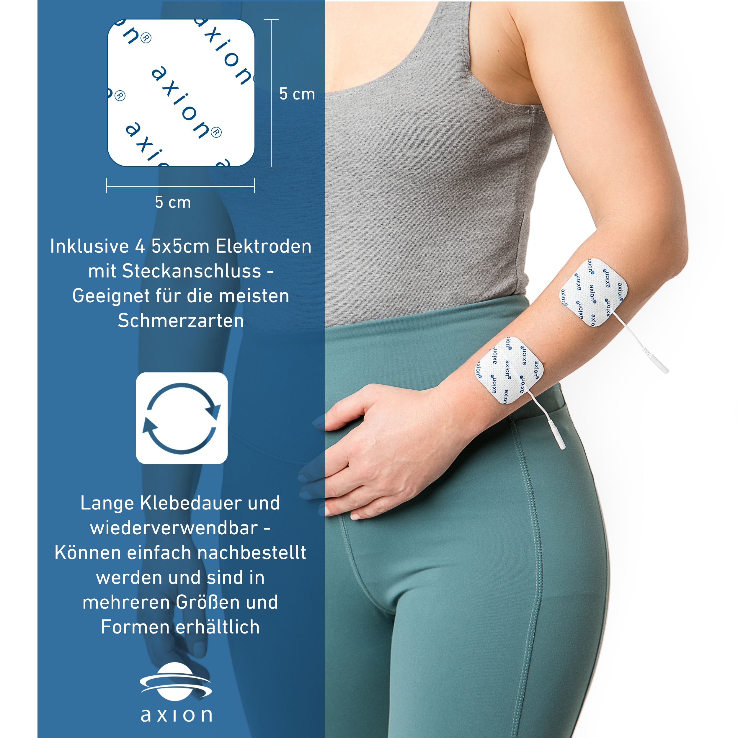 axion® 2 Kanal TENS Gerät STIM-PRO COMFORT mit Reinigungsspray und Nackenelektrode