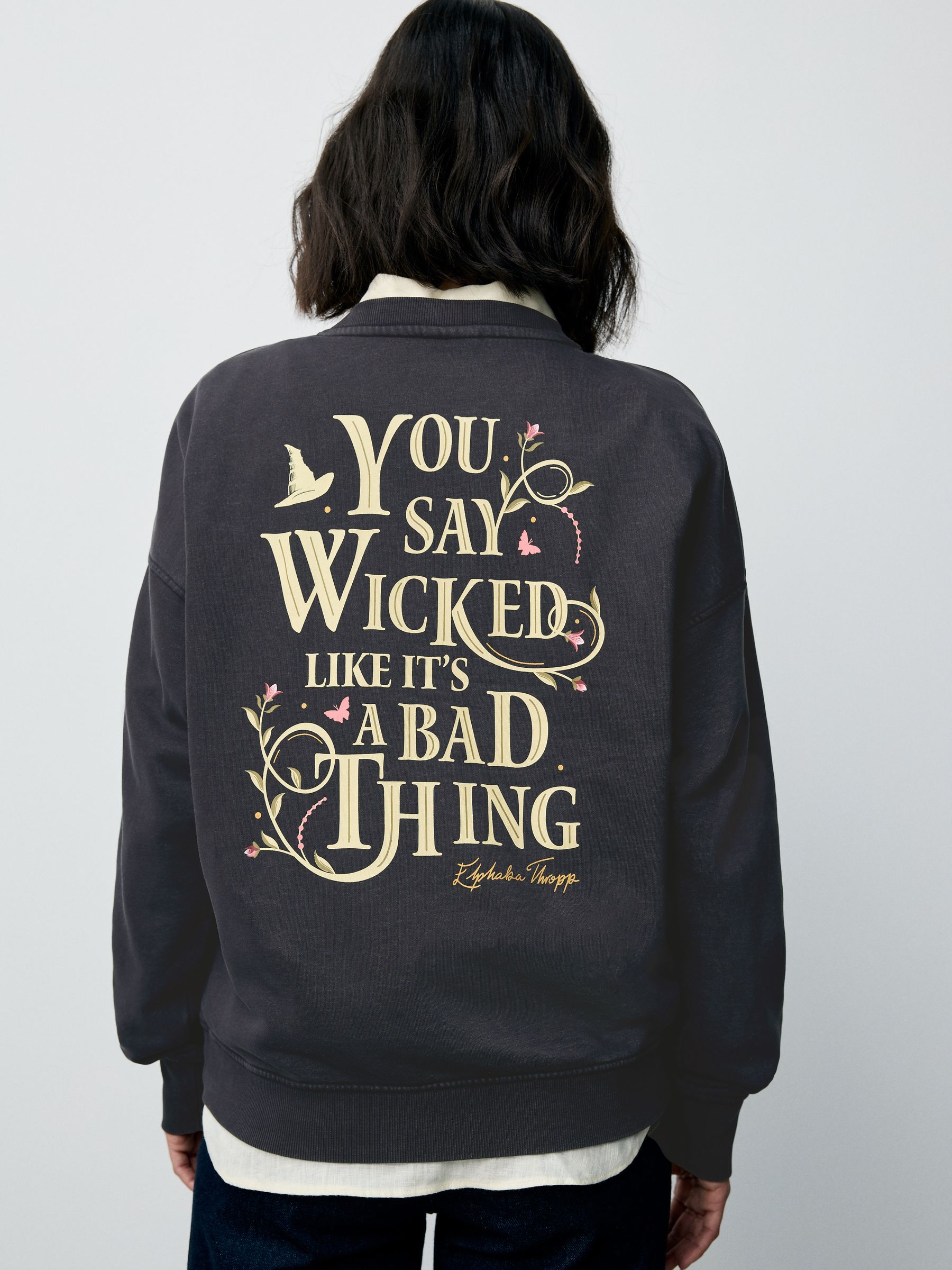 Marineblauw - Official Wicked Licence Graphic Longsleeve Crewneck Sweatshirt