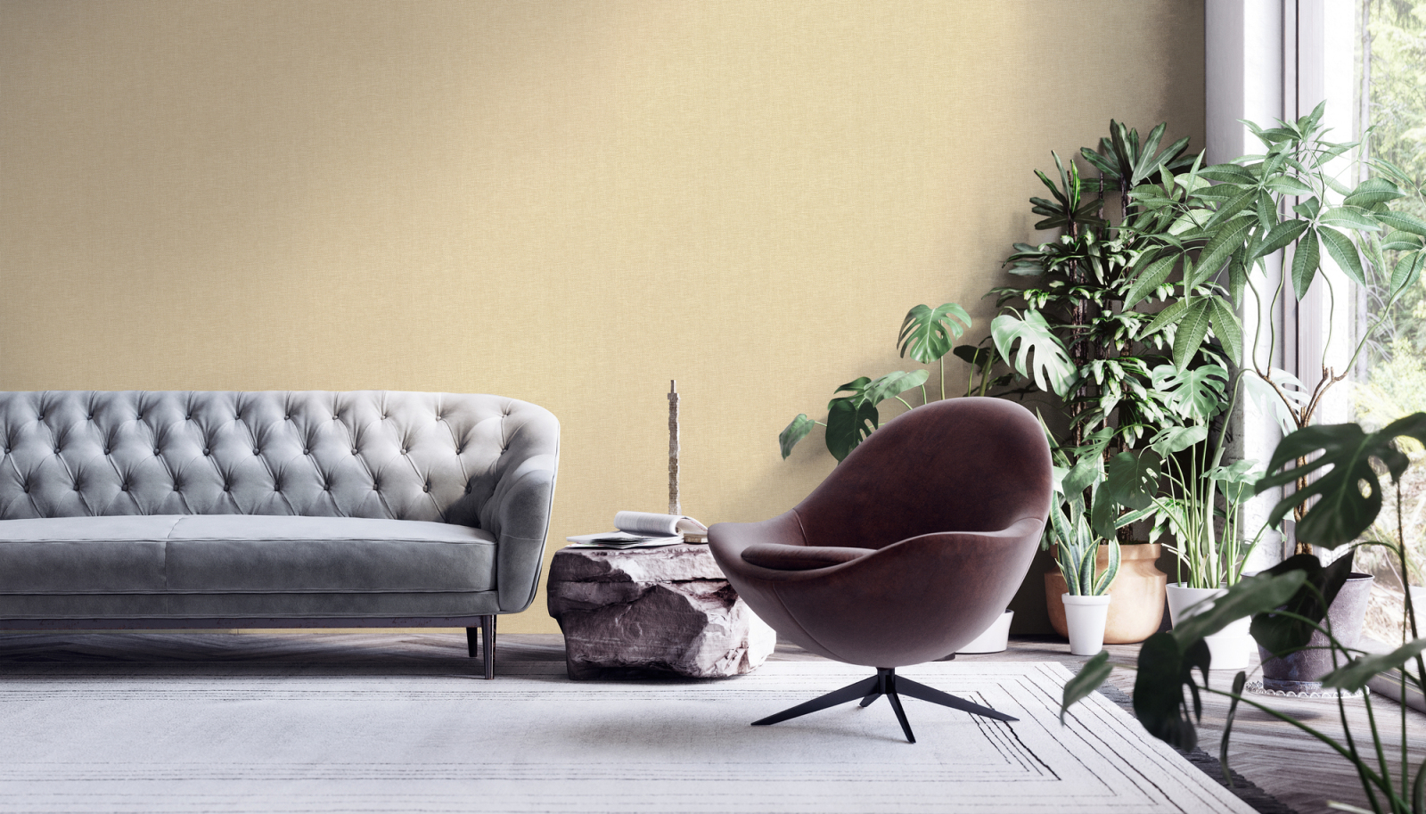A.S. Creation Vliestapete HYGGE - beige-creme - Stoffoptik - 10 Meter