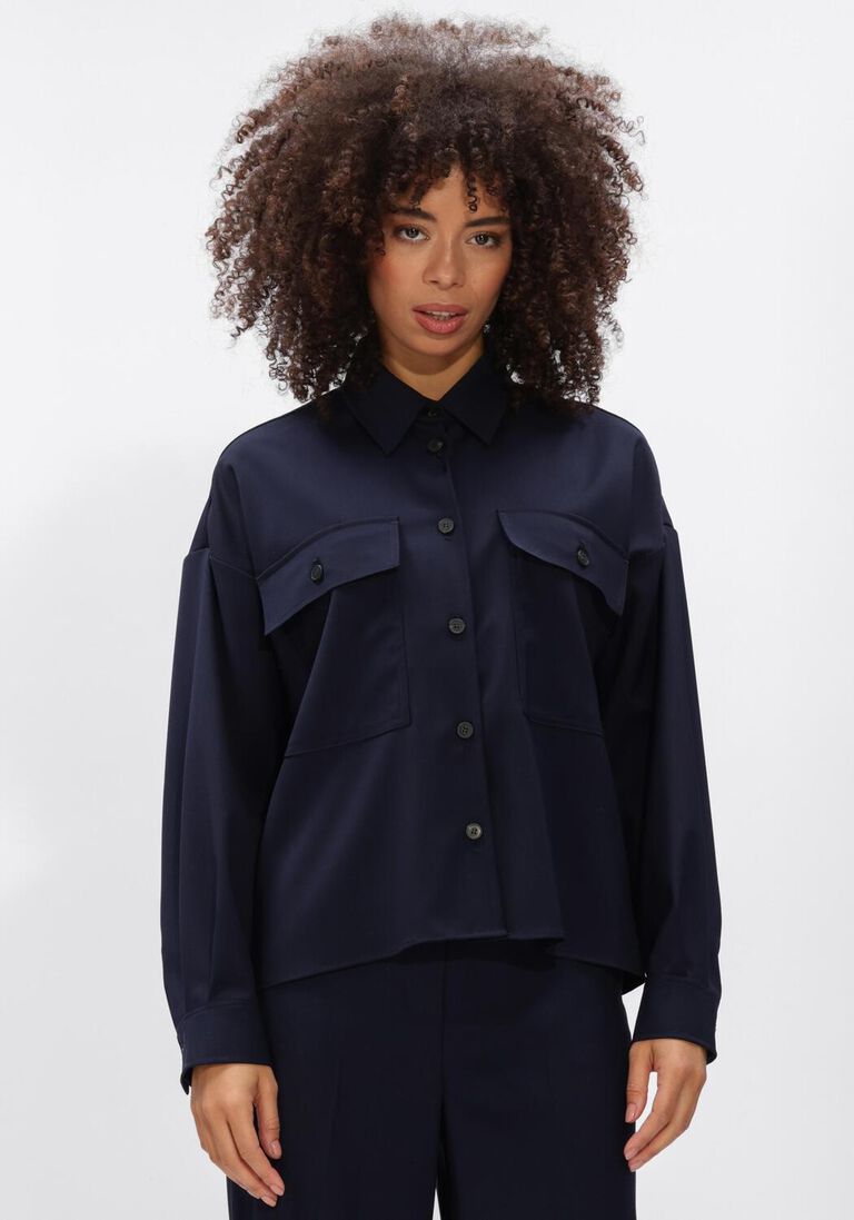 donkerblauwe max mara blouses mulino