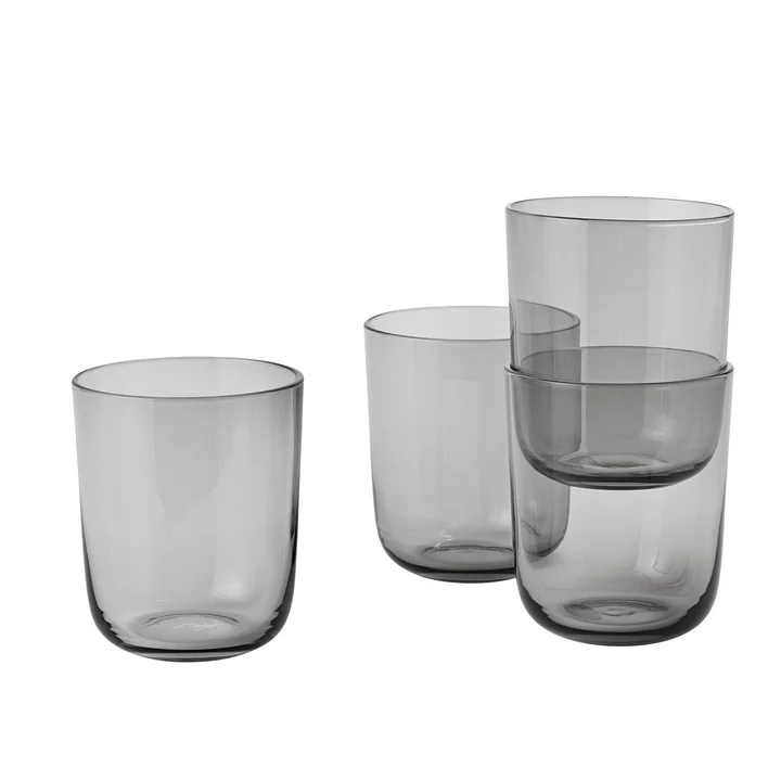 Muuto - Corky Trinkglas (4er-Set), tall, grau
