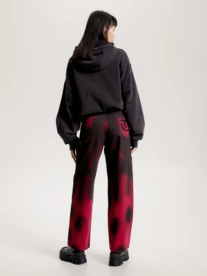 Calça jeans de perna larga tingida em peça
