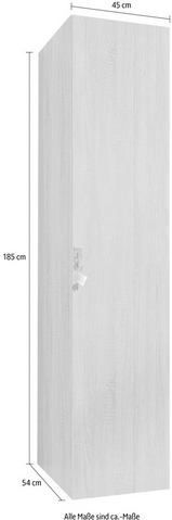 Wimex - Multiraumkonzept - Kledingkast - Wit - 54x45x185 cm - Afsluitbaar