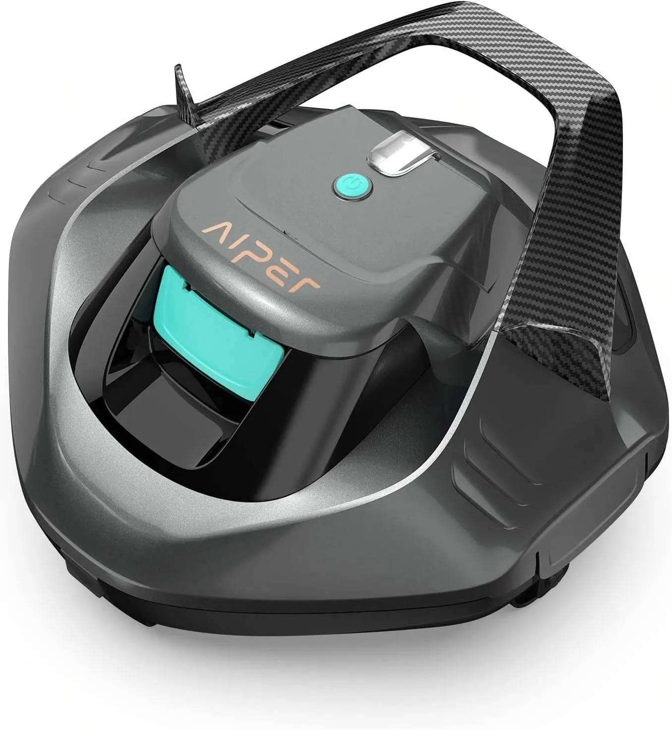 AIPER Poolroboter, 90 Minuten Leistungsstarke Reinigung, Dual-Antriebsmotoren, LED-Anzeigen, Automatisches Parken, Poolroboter mit Akku Kabellos Perfekt für Flachem Boden Pool bis zu 80 m²- Dunkelgrau