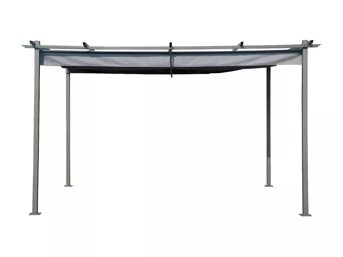 Pergola en métal avec toit rétractable - 3 x 4 m - Gris anthracite