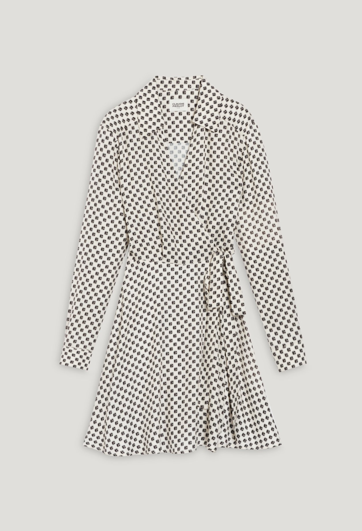 Robe portefeuille imprime noir et blanc