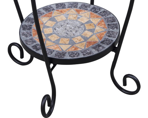 Siena Garden Prato ijzeren mozaïek bloemenstandaard/plantenstandaard, B 41 H 59 cm, zwart