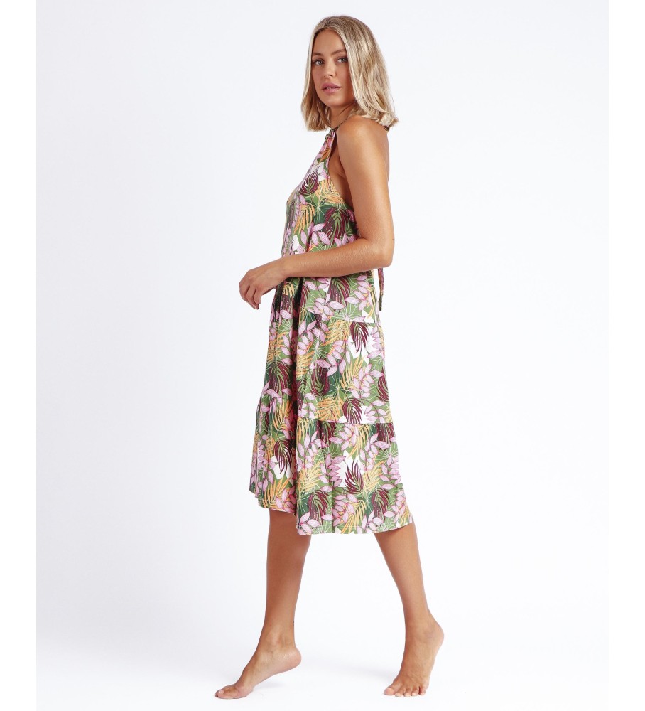 Vestido de praia havaiano verde Admas