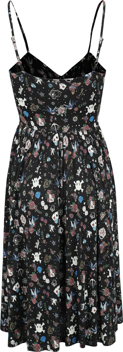 Dress with Old School Print | Rock Rebel by EMP Robe mi-longue