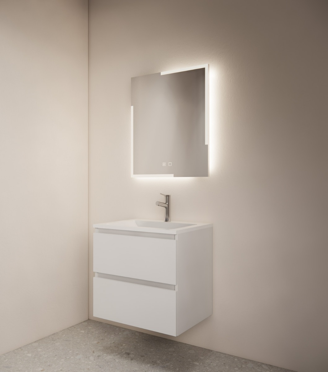 Gliss Design Melite spiegel met LED-verlichting en verwarming 100x70cm