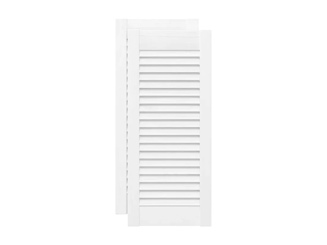 Portes d'armoire à persiennes 2 pcs blanc 69x29,5 cm