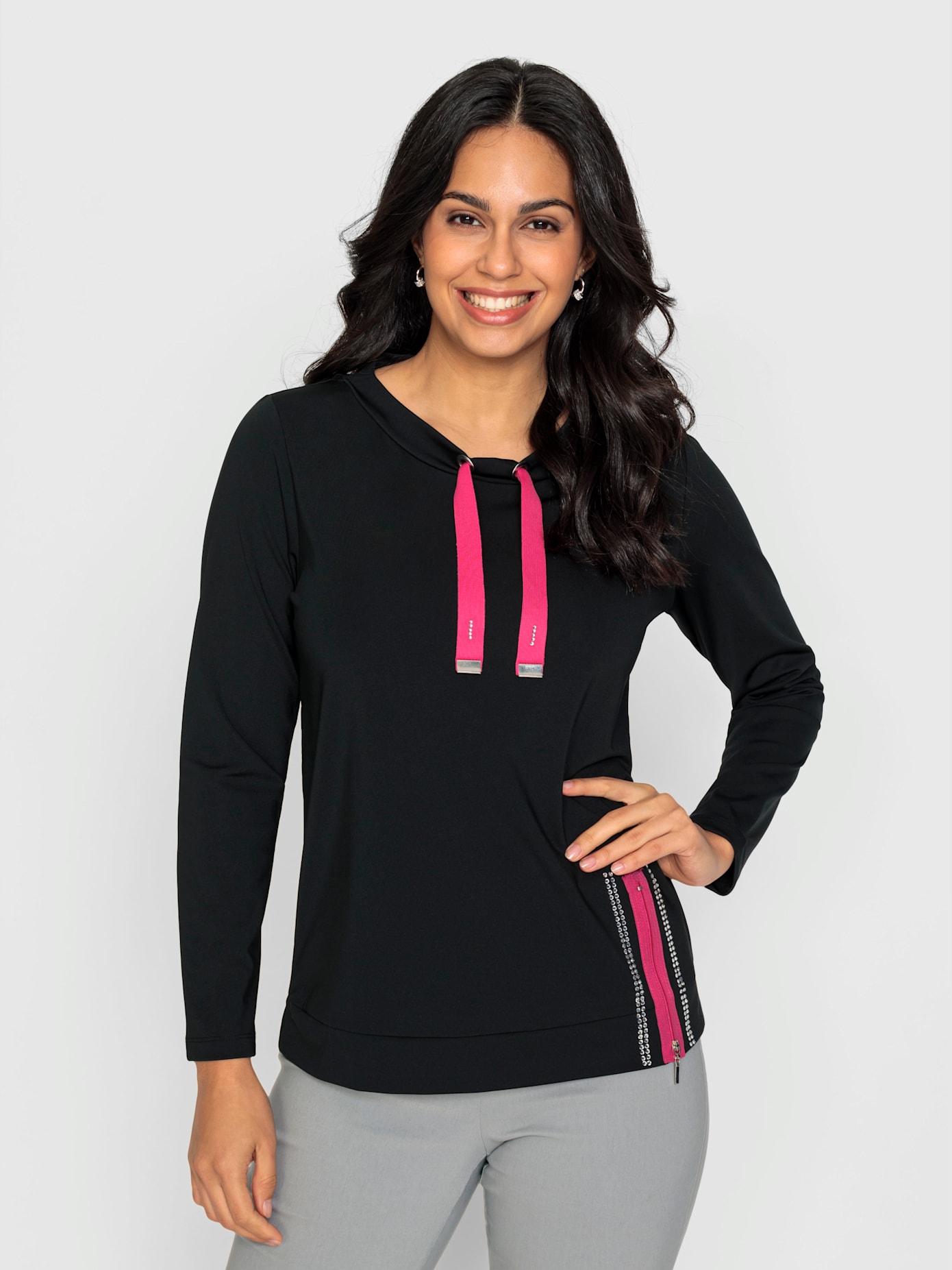 Sweat-shirt ruban à l'encolure
