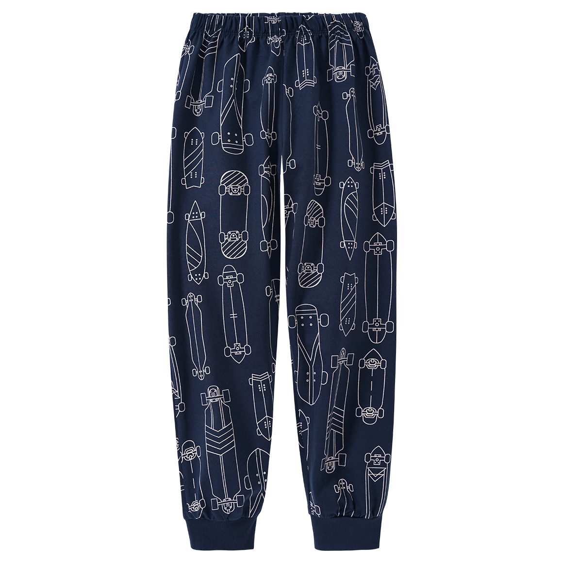 Yigga Jungen Schlafanzug mit Skateboard-Motiv dunkelblau
