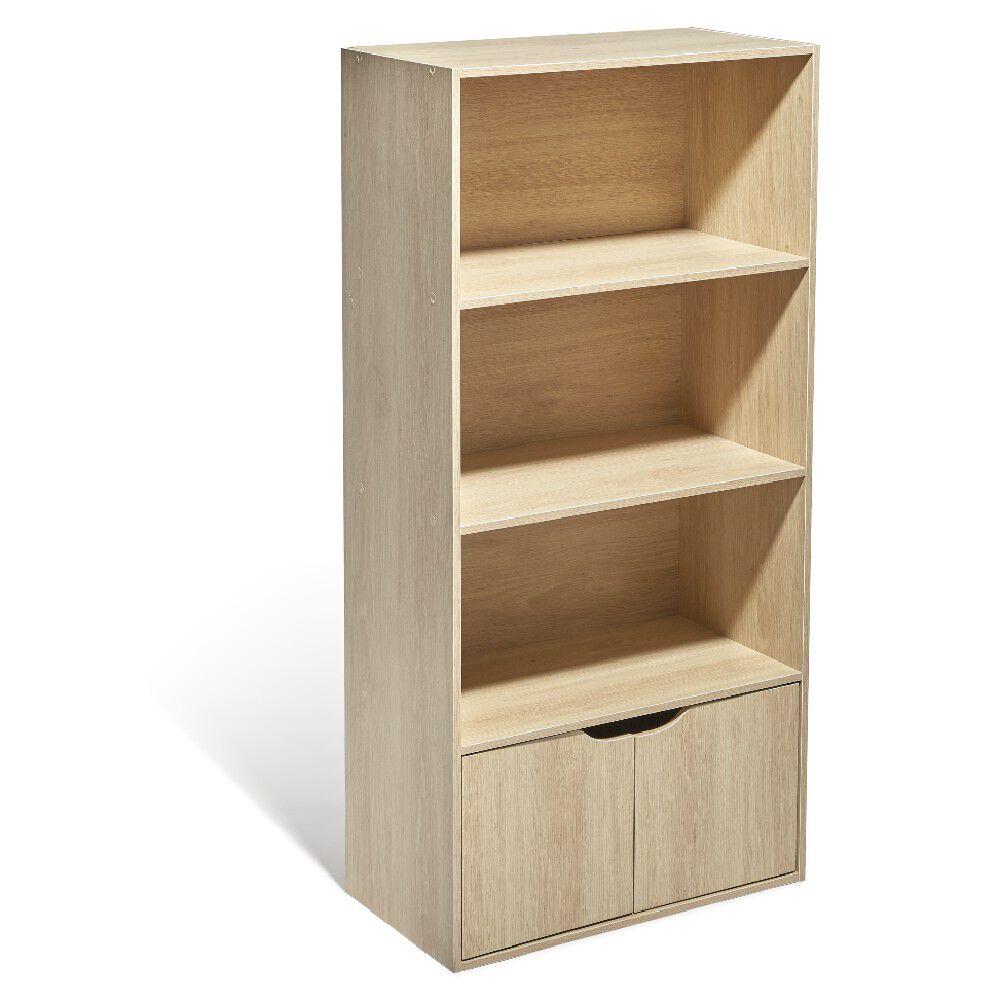 Meuble 3 étagères 2 portes mdf
