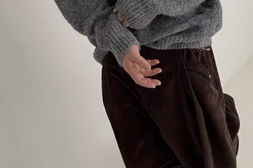 Capbrew - Effen oversized trui met ronde hals