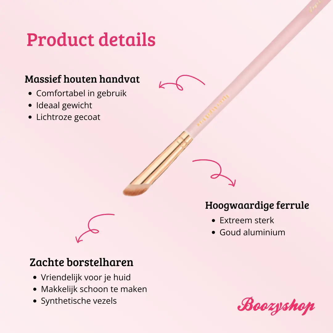 Soft Pink & Gold Rounded Angled Brow & Liner Brush